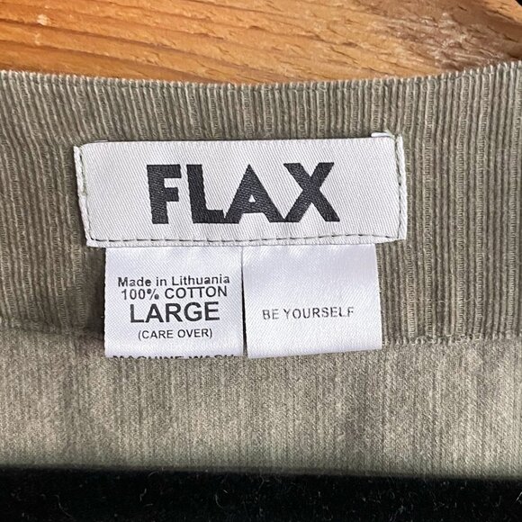 Flax Chore Coat Button Up Shirt 3/4 Sleeve Sage Green size Large - Picture 5 of 8
